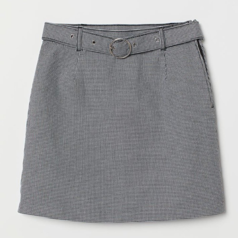 HM - Houndstooth Skirt with a Belt